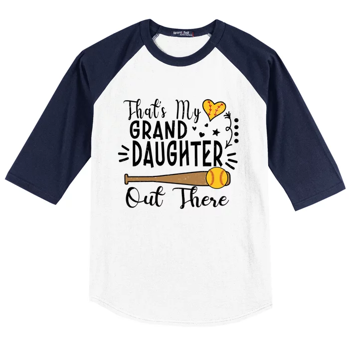 ThatS My Granddaughter Out There Softball Grandma Grandpa Gift Baseball Sleeve Shirt