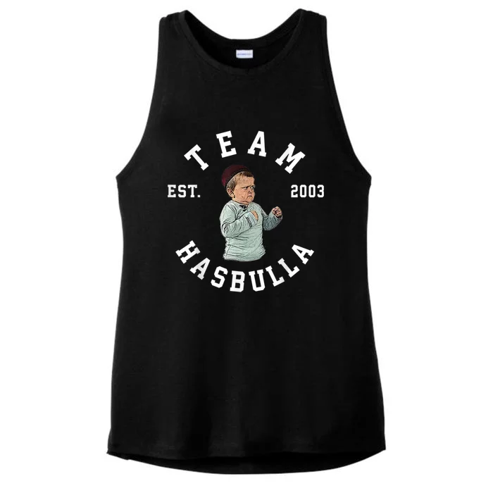 Team MMA Hasbulla Fight Meme Ladies Tri-Blend Wicking Tank