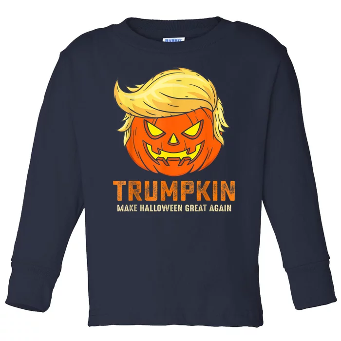 Trumpkin Make Halloween Great Again Funny Pumpkin Family Toddler Long Sleeve Shirt