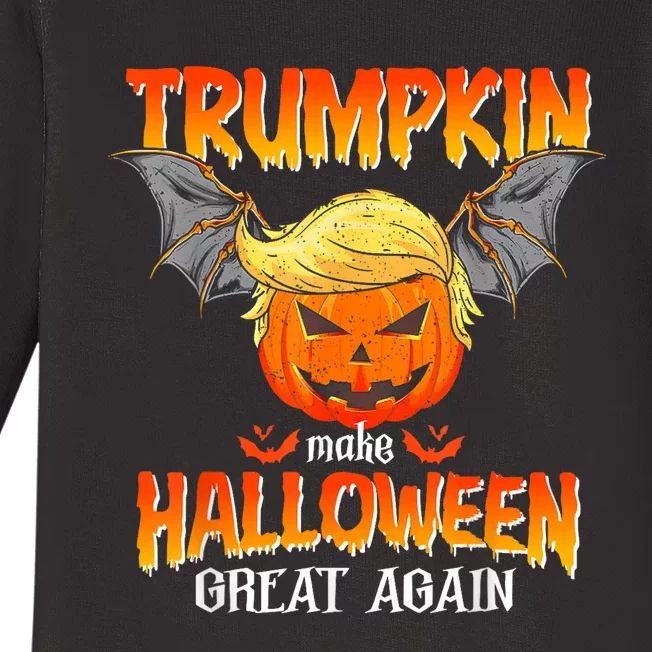 Trumpkin Make Halloween Great Again Funny Pumpkin Baby Long Sleeve Bodysuit