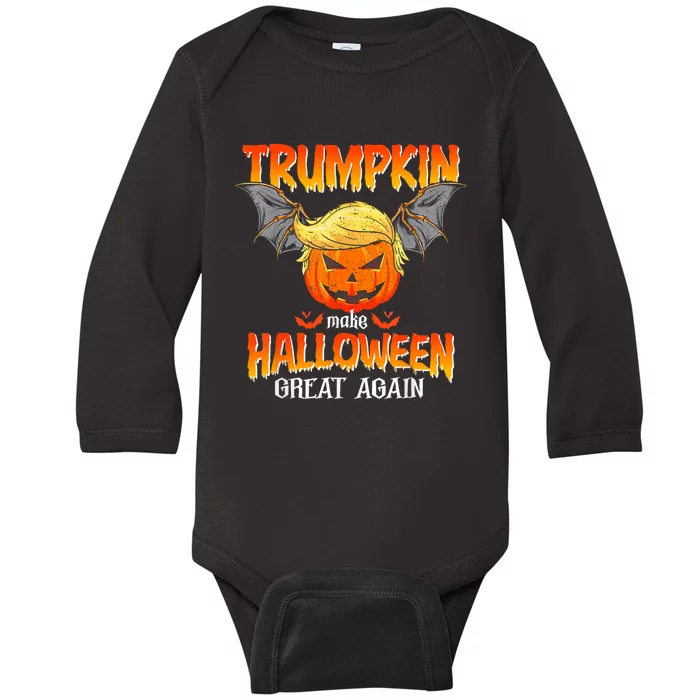 Trumpkin Make Halloween Great Again Funny Pumpkin Baby Long Sleeve Bodysuit