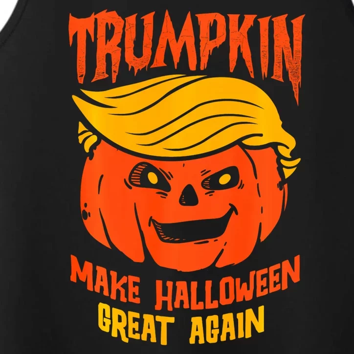 Trumpkin Make Halloween Great Again Funny Spooky Pumpkin Performance Tank