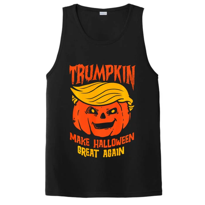 Trumpkin Make Halloween Great Again Funny Spooky Pumpkin Performance Tank