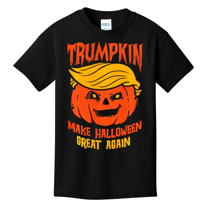 Trumpkin Make Halloween Great Again Funny Spooky Pumpkin Kids T-Shirt