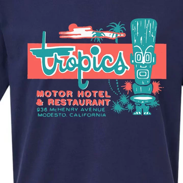 Tropics Motor Hotel Hawaiian Style Tiki Bar 50s Style Sueded Cloud Jersey T-Shirt