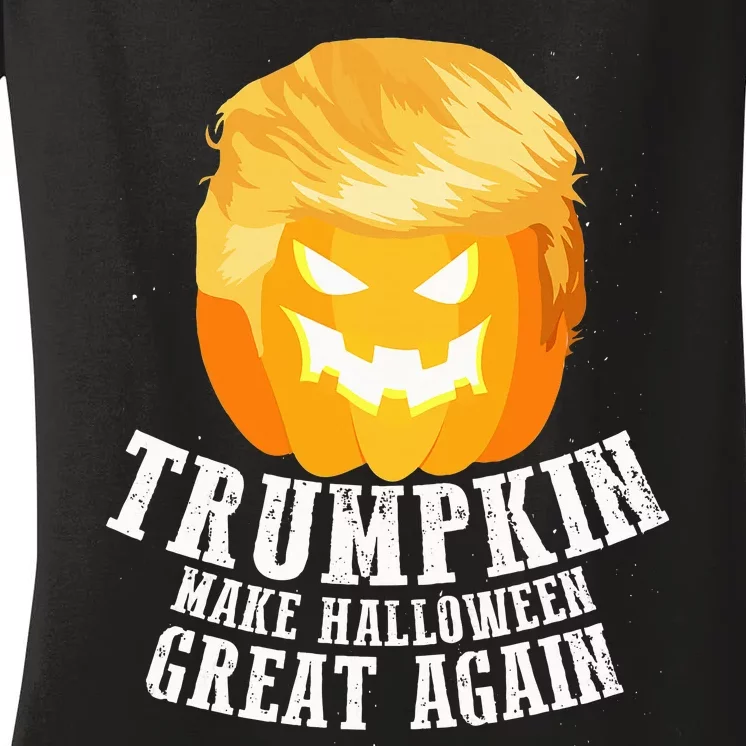 Trumpkin Make Halloween Great Again Costume Women's V-Neck T-Shirt