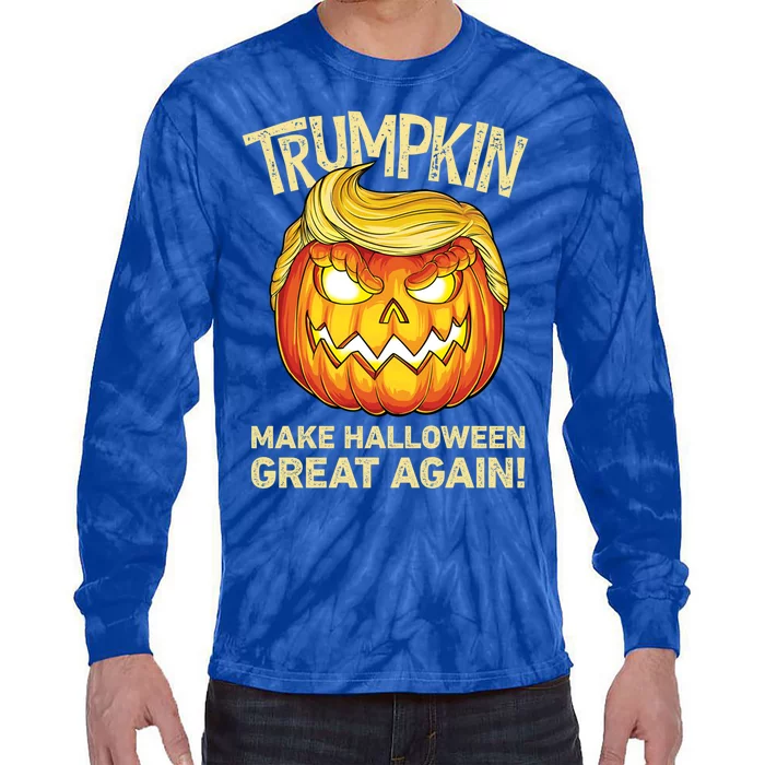 Trumpkin Make Halloween Great Again Funny Funny Gift Trump Funny Gift Tie-Dye Long Sleeve Shirt