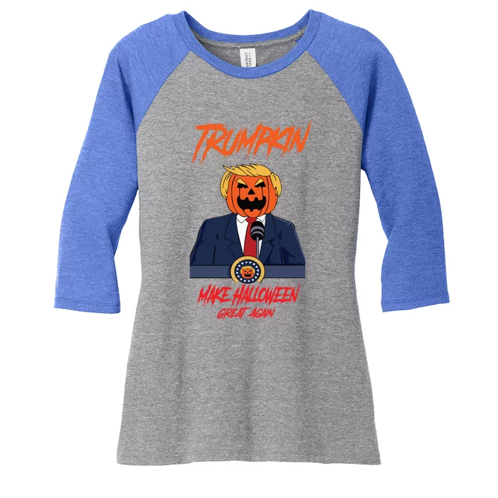 Trumpkin Make Halloween Great Again Funny Great Gift Women's Tri-Blend 3/4-Sleeve Raglan Shirt