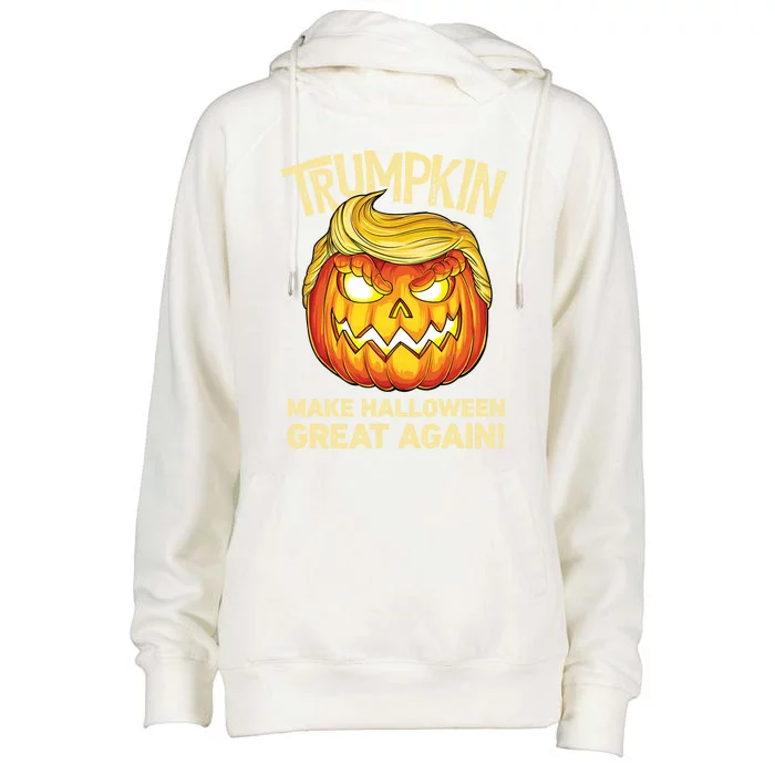 Trumpkin Make Halloween Great Again Funny Trump Pumpkin Cute Gift Womens Funnel Neck Pullover Hood