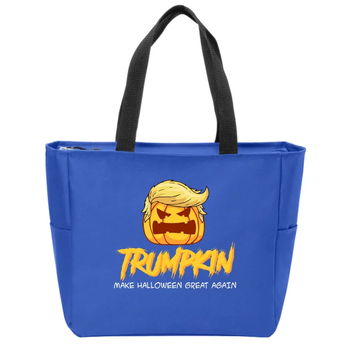 Trumpkin Make Halloween Great Again Funny Trump Pumpkin Gift Zip Tote Bag