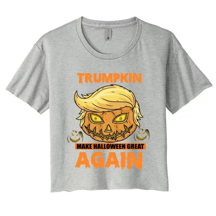 Trumpkin Make Halloween Great Again Funny Trump Gift Women's Crop Top Tee