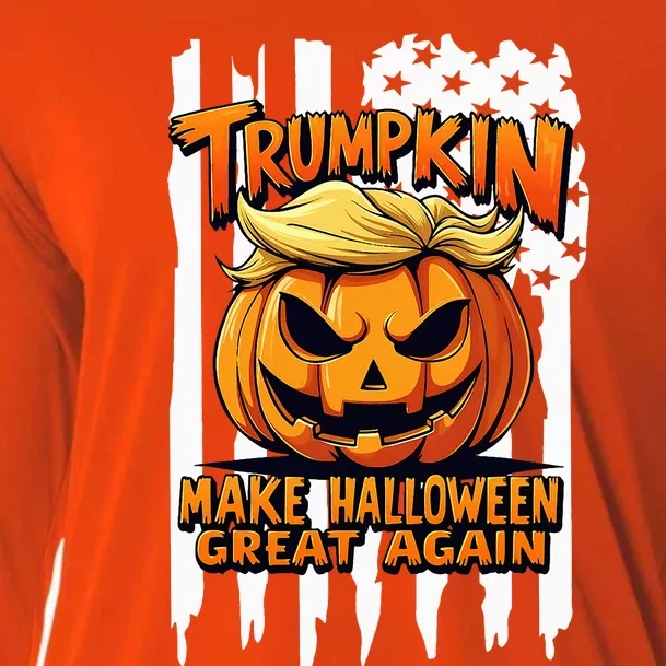 Trumpkin Make Halloween Great Again Usa Flag Cooling Performance Long Sleeve Crew