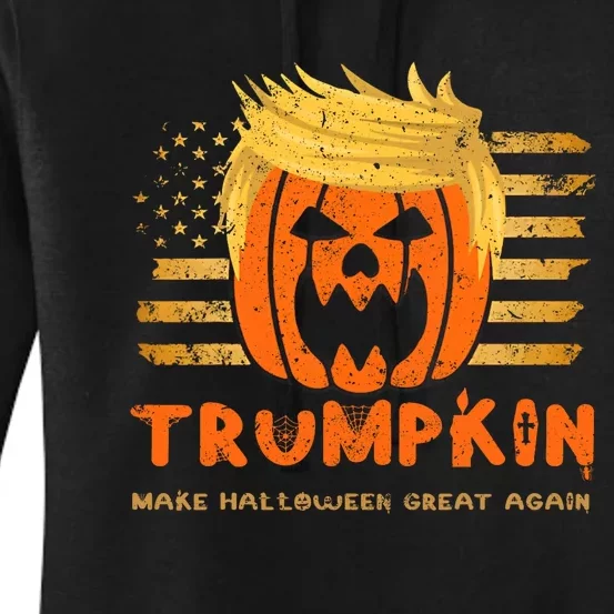 Trumpkin Make Halloween Great Again Funny Trump 2024 Women's Pullover Hoodie