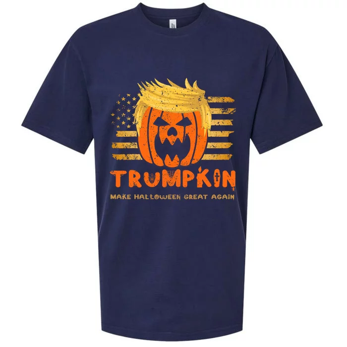 Trumpkin Make Halloween Great Again Funny Trump 2024 Sueded Cloud Jersey T-Shirt