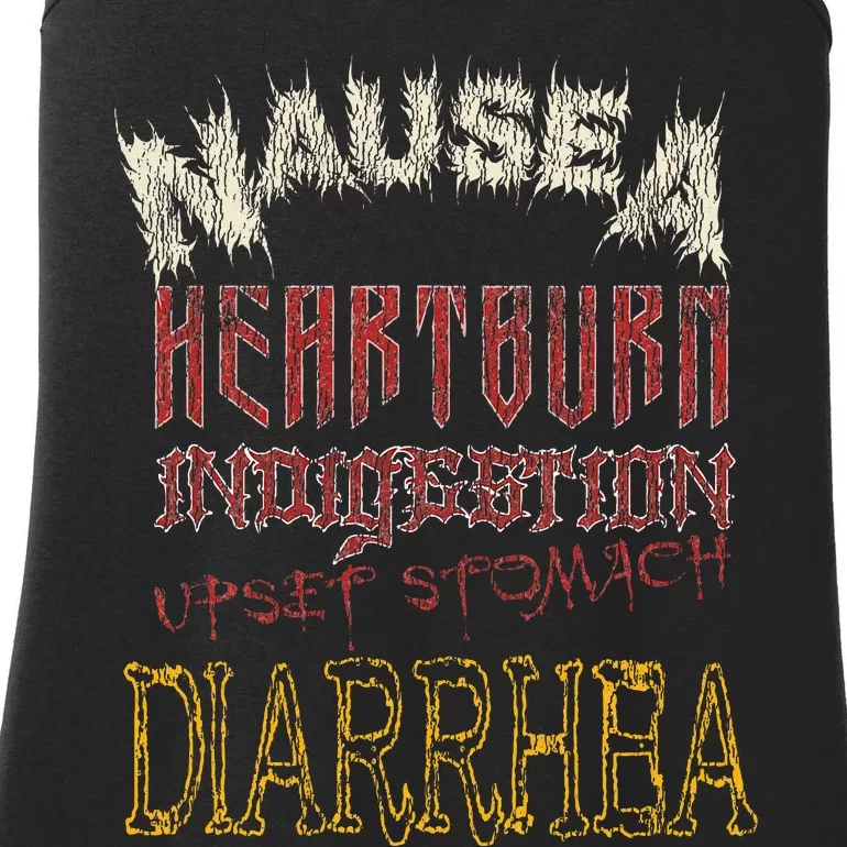 Thrash Metal Heavy Nausea Heartburn Concert Ladies Essential Tank