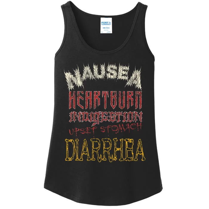 Thrash Metal Heavy Nausea Heartburn Concert Ladies Essential Tank