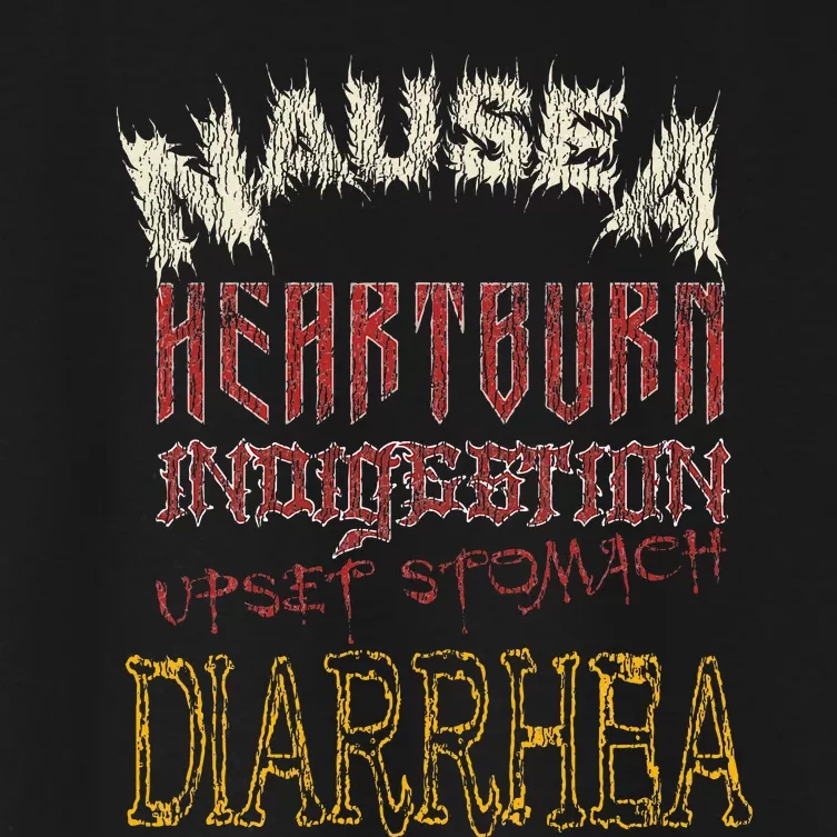 Thrash Metal Heavy Nausea Heartburn Concert Women's Crop Top Tee