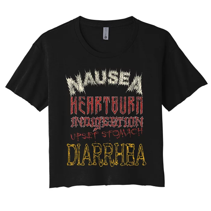 Thrash Metal Heavy Nausea Heartburn Concert Women's Crop Top Tee