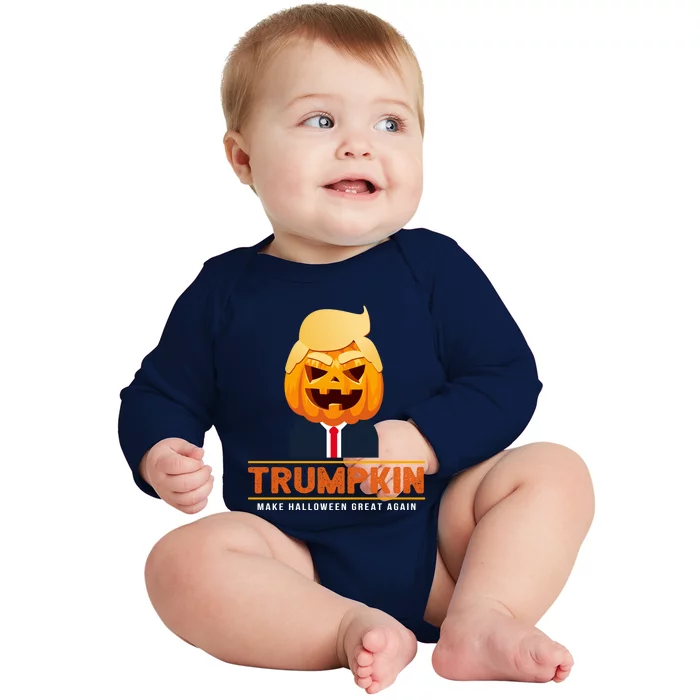 Trumpkin Make Halloween Great Again Halloween Trump Meaningful Gift Baby Long Sleeve Bodysuit