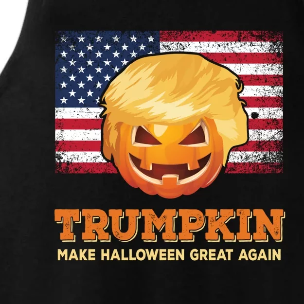 Trumpkin Make Halloween Great Again President Trump Pumpkin Gift Ladies Tri-Blend Wicking Tank