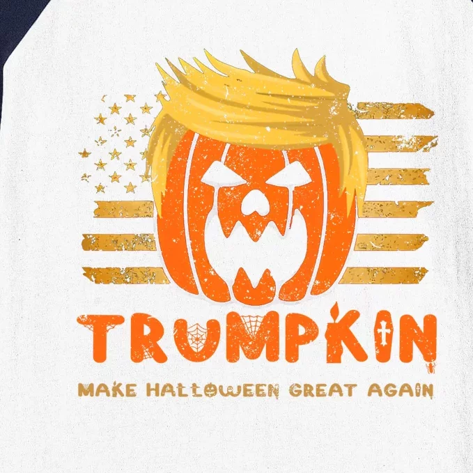 Trumpkin Make Halloween Great Again Funny Trump 2024 Baseball Sleeve Shirt