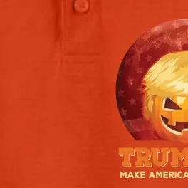 Trumpkin Make Halloween Great Again President Trump Pumpkin Gift Dry Zone Grid Performance Polo