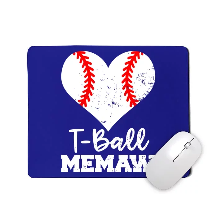 Tgiftball Memaw Heart Funny Tee Ball Memaw Gift Mousepad