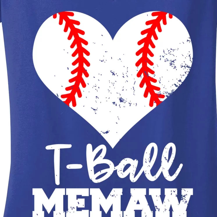 Tgiftball Memaw Heart Funny Tee Ball Memaw Gift Women's V-Neck T-Shirt