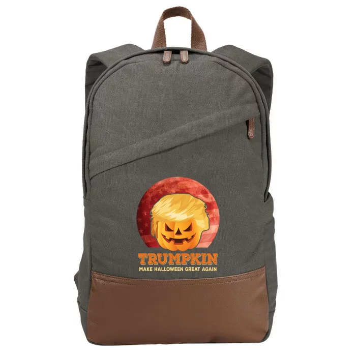 Trumpkin Make Halloween Great Again President Trump Pumpkin Cool Gift Cotton Canvas Backpack