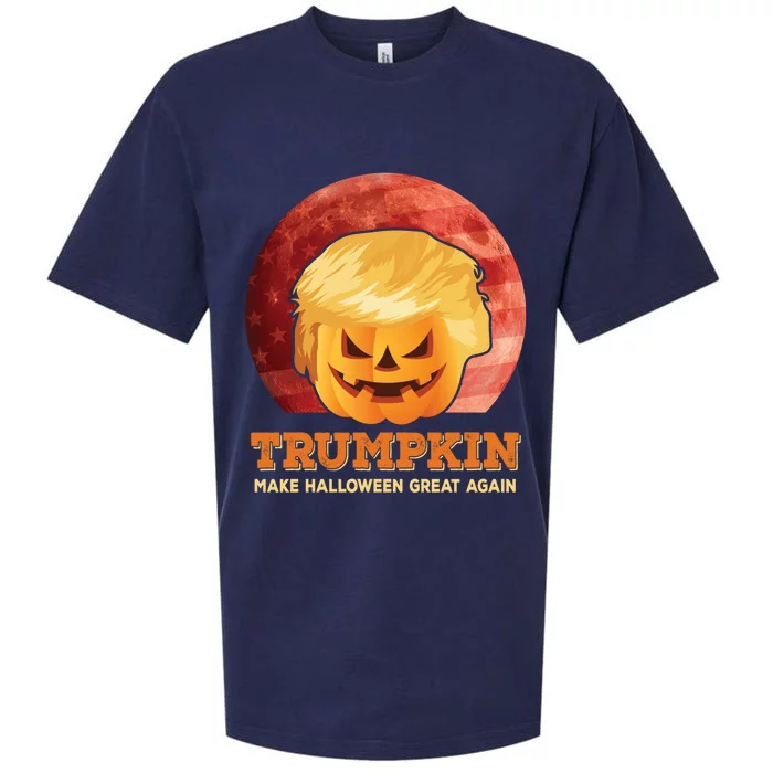 Trumpkin Make Halloween Great Again President Trump Pumpkin Cool Gift Sueded Cloud Jersey T-Shirt