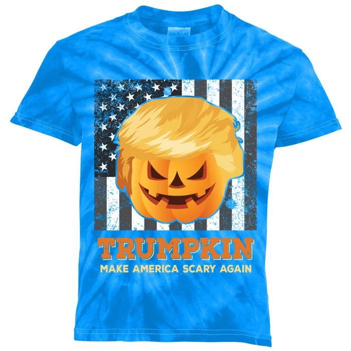 Trumpkin Make Halloween Great Again President Trump Pumpkin Gift Kids Tie-Dye T-Shirt