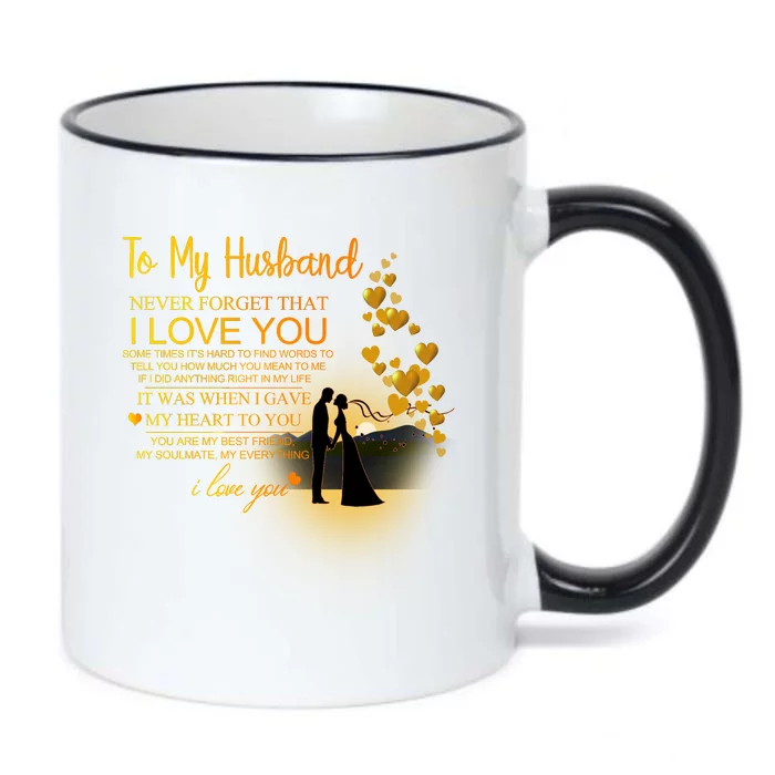 To My Husband Love You Black Color Changing Mug