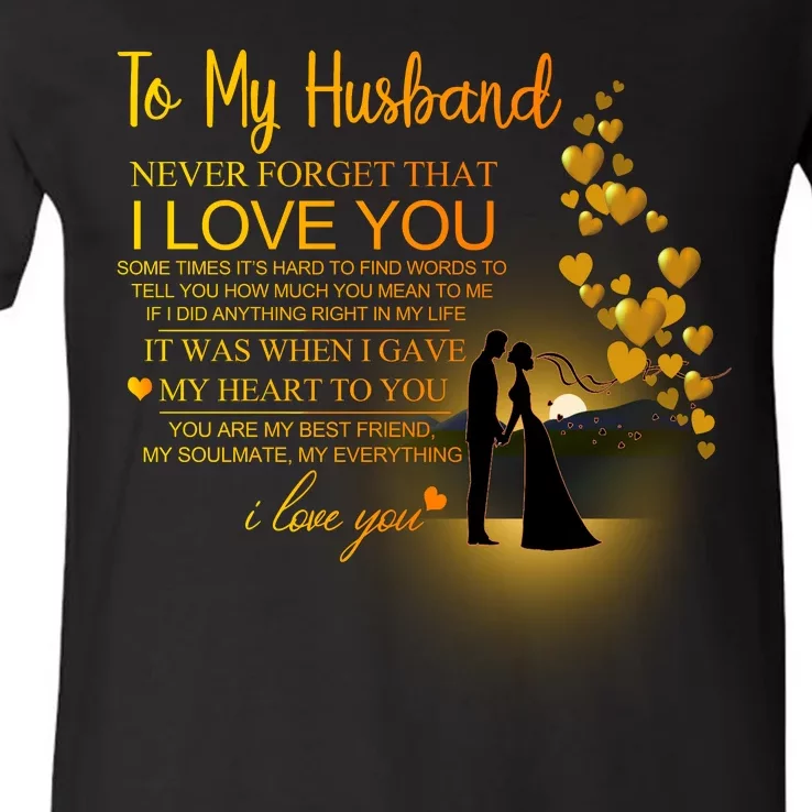 To My Husband Love You V-Neck T-Shirt