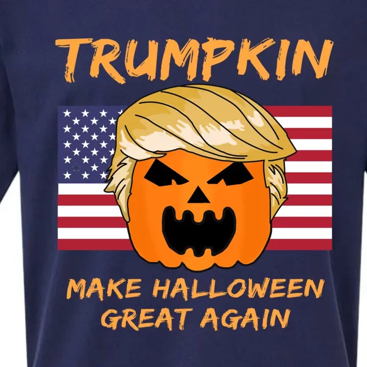 Trump Make Halloween Great Again Trumpkin Gift Sueded Cloud Jersey T-Shirt