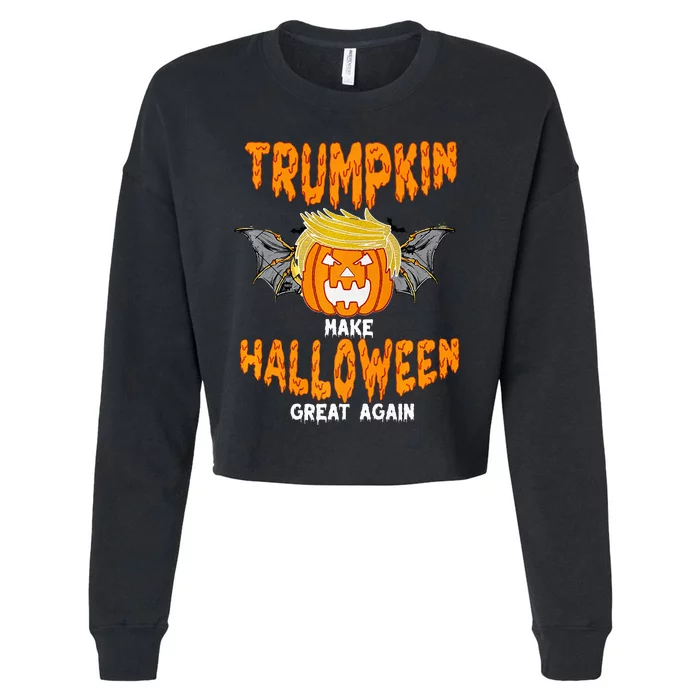 Trumpkin Make Halloween Great Again Funny Trump Halloween Ar Premium Cropped Pullover Crew