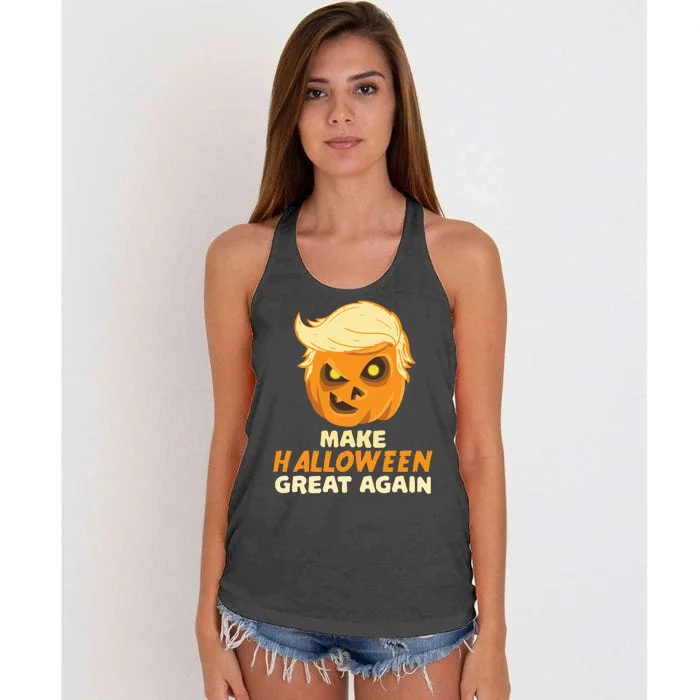 Trumpkin Make Halloween Great Again Women's Knotted Racerback Tank