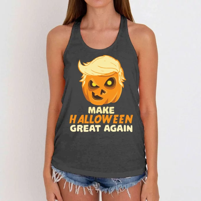 Trumpkin Make Halloween Great Again Women's Knotted Racerback Tank