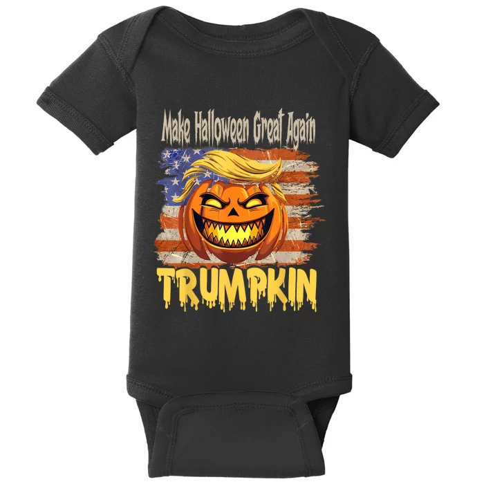 Trumpkin Make Halloween Great Again Flag Usa American Baby Bodysuit