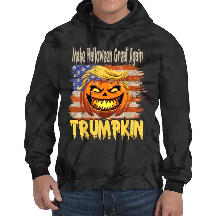 Trumpkin Make Halloween Great Again Flag Usa American Tie Dye Hoodie