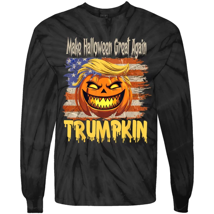 Trumpkin Make Halloween Great Again Flag Usa American Tie-Dye Long Sleeve Shirt