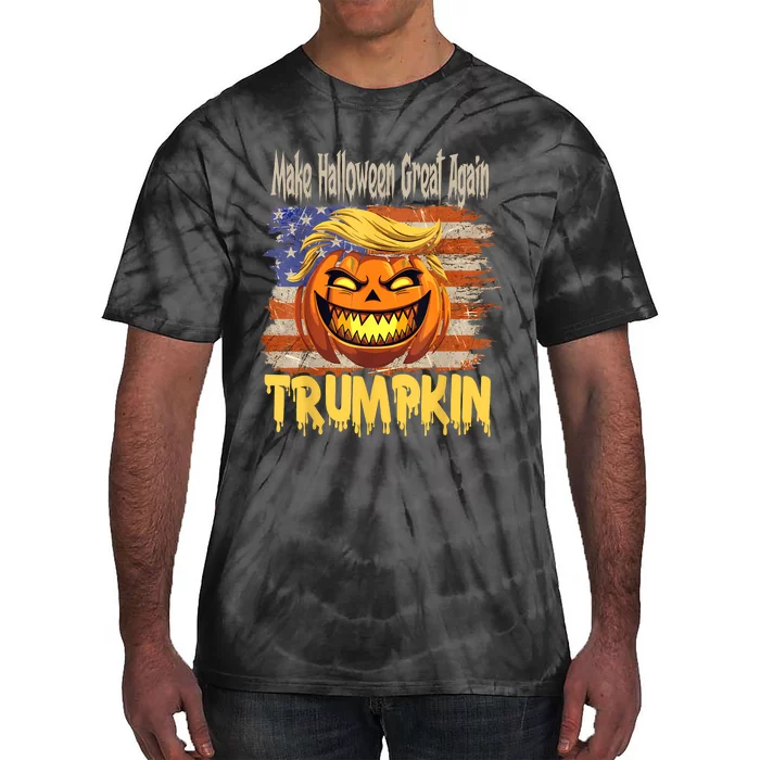 Trumpkin Make Halloween Great Again Flag Usa American Tie-Dye T-Shirt