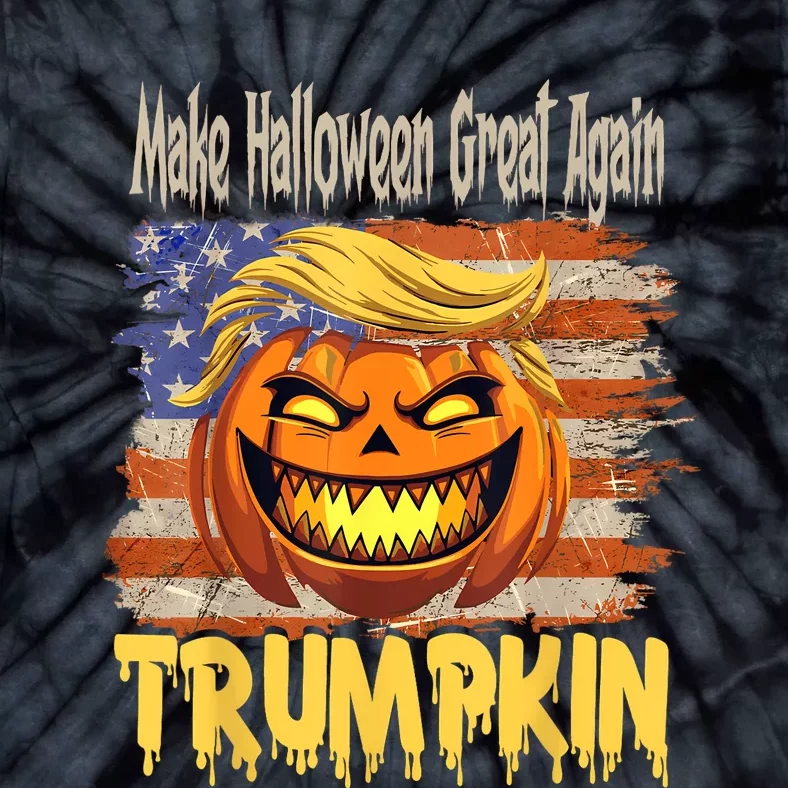 Trumpkin Make Halloween Great Again Flag Usa American Tie-Dye T-Shirt