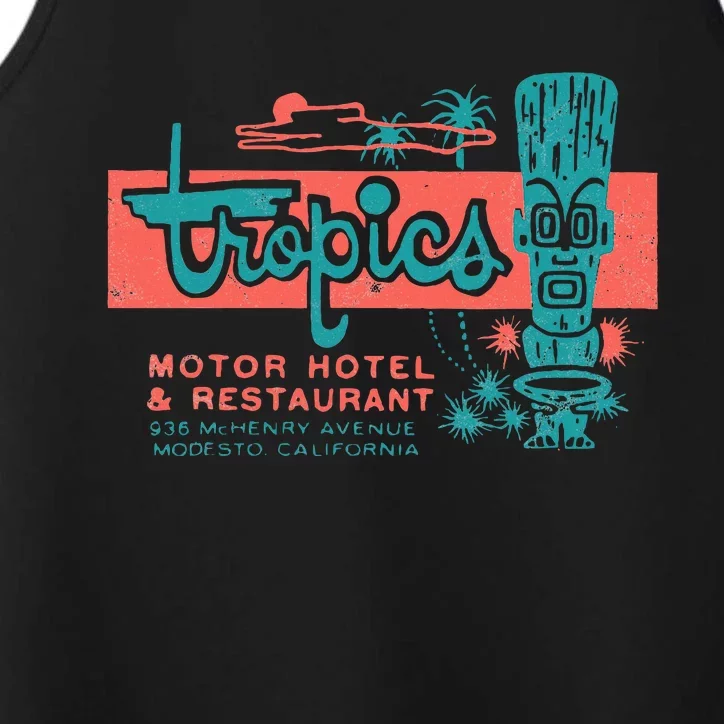 Tropics Motor Hotel Hawaiian Style Tiki Bar 50s Style Performance Tank