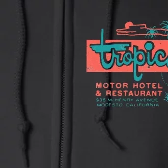 Tropics Motor Hotel Hawaiian Style Tiki Bar 50s Style Full Zip Hoodie