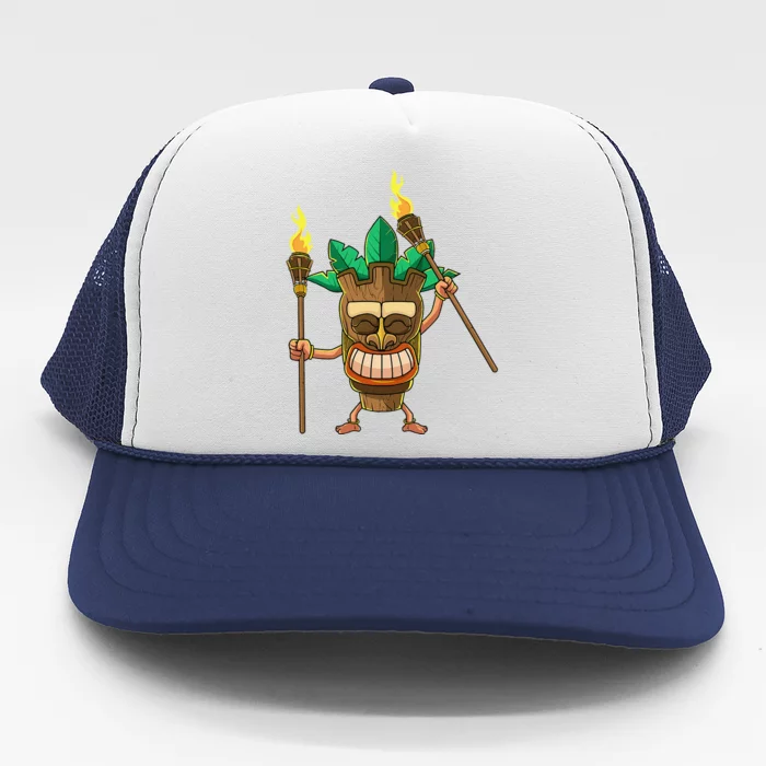 Tiki Man Hawaiian Summer Tropical Luau Party Trucker Hat