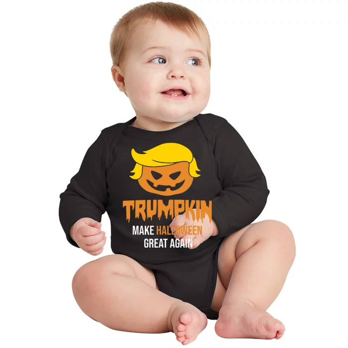 Trumpkin Make Halloween Great Again Funny Pro Trump Baby Long Sleeve Bodysuit