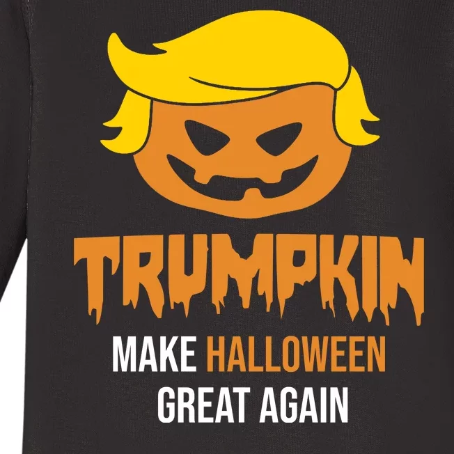 Trumpkin Make Halloween Great Again Funny Pro Trump Baby Long Sleeve Bodysuit