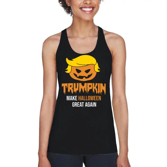 Trumpkin Make Halloween Great Again Funny Pro Trump Women's Racerback Tank