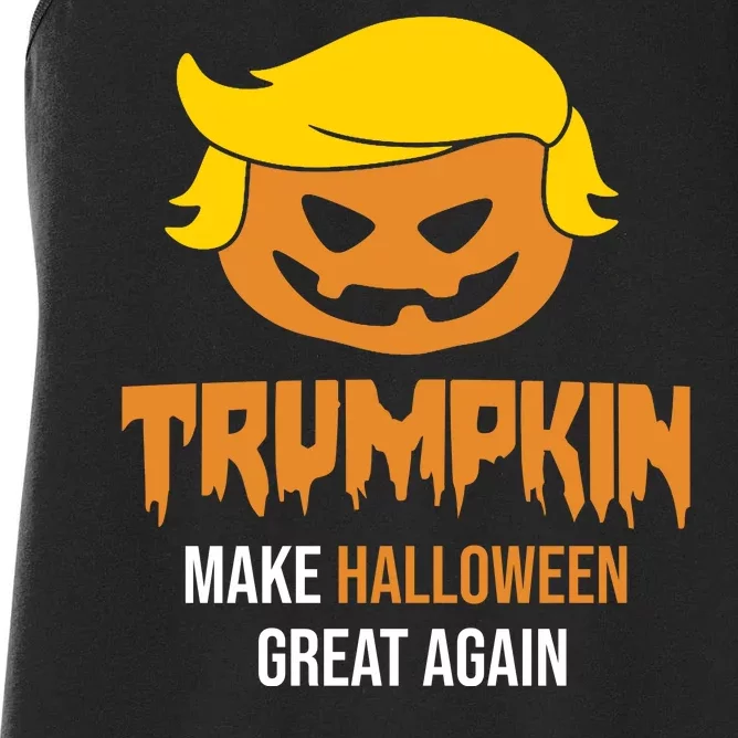 Trumpkin Make Halloween Great Again Funny Pro Trump Women's Racerback Tank