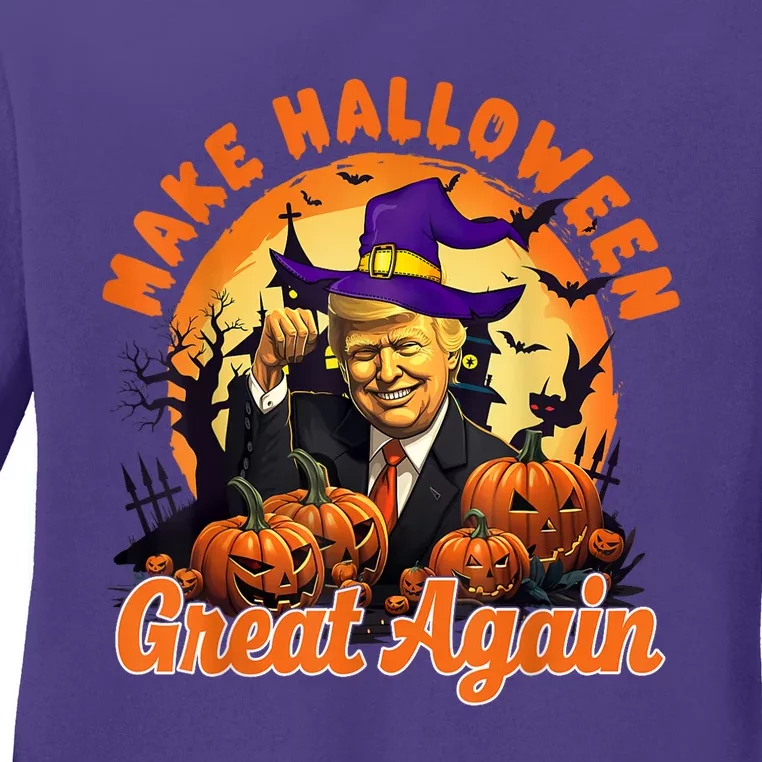 Trumpkin Make Halloween Great Again Funny Pumpkin Ladies Long Sleeve Shirt